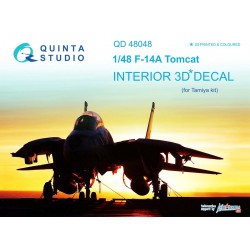 QUINTA STUDIO QD48048 1/48 F-14A 3D-Printed & coloured Interior on decal paper (for Tamiya kit)
