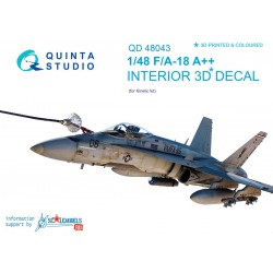 QUINTA STUDIO QD48043 1/48 F/A-18A++ 3D-Printed & coloured Interior on decal paper (for Kinetic kit)