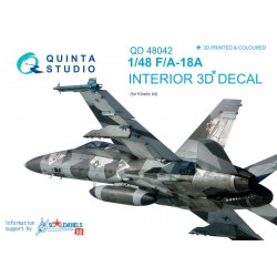 QUINTA STUDIO QD48042 1/48 F/A-18A 3D-Printed & coloured Interior on decal paper (for Kinetic kit)