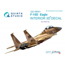 QUINTA STUDIO QD48041 1/48 F-15D 3D-Printed & coloured Interior on decal paper (for GWH kit)