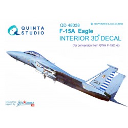 QUINTA STUDIO QD48038 1/48 F-15A 3D-Printed & coloured Interior on decal paper (for GWH kit)
