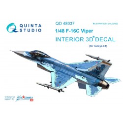 QUINTA STUDIO QD48037 1/48 F-16C 3D-Printed & coloured Interior on decal paper (for Tamiya kit)