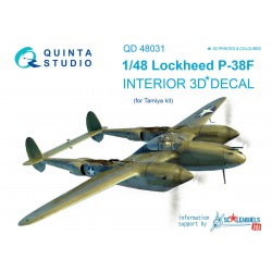 QUINTA STUDIO QD48031 1/48 P-38F 3D-Printed & coloured Interior on decal paper (for Tamiya kit)