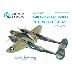 QUINTA STUDIO QD48030 1/48 P-38G 3D-Printed & coloured Interior on decal paper (for Tamiya kit)