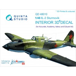 QUINTA STUDIO QD48010 1/48 IL-2 3D-Printed & coloured Interior on decal paper (for Accurate/Italery/Academy/Eduard kits)