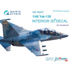 QUINTA STUDIO QD48007 1/48 Yak-130 3D-Printed & coloured Interior on decal paper (for Zvezda kits)