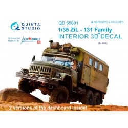 QUINTA STUDIO QD35001 1/35 ZiL-131 Family 3D-Printed & coloured Interior on decal paper (for All kits)