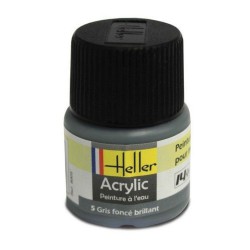 HELLER 9005 Peinture Acrylique 005 Gris Fonce Brillant 12ml