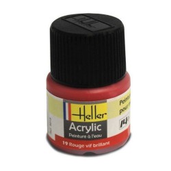 HELLER 9019 Peinture Acrylique 019 Rouge Vif Brillant 12ml