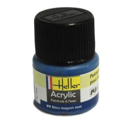 HELLER 9089 Peinture Acrylique 089 Bleu Moyen Mat 12ml