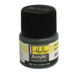 HELLER 9102 Peinture Acrylique 102 Vert Armee Mat 12ml