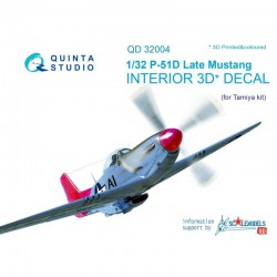 QUINTA STUDIO QD32004 1/32 P-51D (Late) 3D-Printed & col. Int. on decal paper