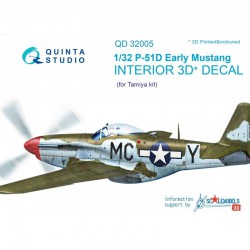 QUINTA STUDIO QD32005 1/32 P-51D (Early) 3D-Printed & col. Int. on decal paper
