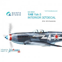 QUINTA STUDIO QD48001 1/48 Yak-3 (for 4814 Zvezda kit)