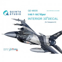 QUINTA STUDIO QD48035 1/48 F-16C 3D-Printed & col. Int. on decal paper