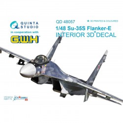QUINTA STUDIO QD48057 1/48 Su-35S 3D-Printed & col. Int. on decal paper