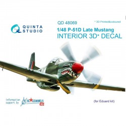 QUINTA STUDIO QD48069 1/48 P-51D (Late) 3D-Printed & col. Int. on decal paper