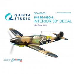 QUINTA STUDIO QD48075 1/48 Bf-109G-2 3D-Printed & col. Int. on decal paper