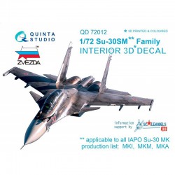 QUINTA STUDIO QD72012 1/72 Su-30SM (for Zvezda kit)