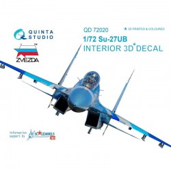 QUINTA STUDIO QD72020 1/72 Su-27UB 3D-Printed & col. Int. on decal paper