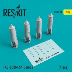 RESKIT RS32-0094 1/32 FAB-250?-54 Bombs (4 pcs)( Su-25