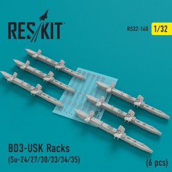 RESKIT RS32-0160 1/32 BD3-USK Racks (Su-24/27/30/33/34/35) (6 pcs)