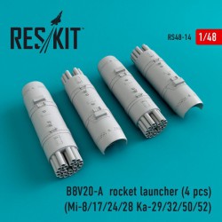 RESKIT RS48-0014 1/48 B8V20-? rocket launcher (4 pcs) (Mi-8/17/24)