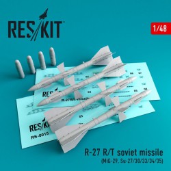 RESKIT RS48-0015 1/48 R-27 R/T soviet missile (4 pcs) (MiG-29)