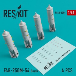 RESKIT RS48-0094 1/48 FAB-250?-54 Bomb (4 pcs) (MiG-21/23/27/29)