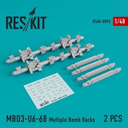 RESKIT RS48-0095 1/48 MBD3-U6-68 Multiple Bomb Racks (Su-17