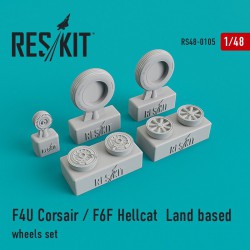 RESKIT RS48-0105 1/48 F4U Corsair / F6F Hellcat Land based wheels