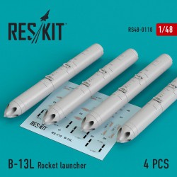 RESKIT RS48-0110 1/48 B-13L Rocket launcher (4 pcs)(Su-17/24/25/30)