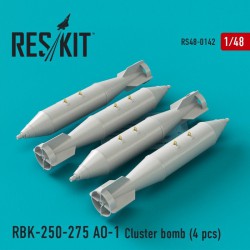 RESKIT RS48-0142 1/48 RBK-250-275 AO-1 Cluster bomb (4 pcs) (Su-7)