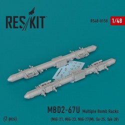 RESKIT RS48-0158 1/48 MBD2-67U (2 pcs) Multiple Bomb Racks (MiG-21)