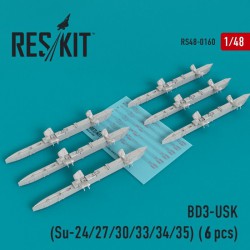 RESKIT RS48-0160 1/48 BD3-USK Racks (Su-24/27/30/33/34/35) (6 pcs)