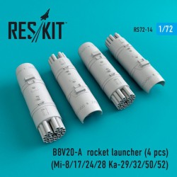 RESKIT RS72-0014 1/72 B8V20-? rocket launcher (4 pcs) (Mi-8/17/24)