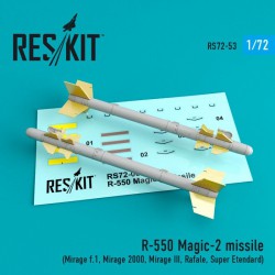 RESKIT RS72-0053 1/72 R-550 Magic-2 missile (4 pcs) (Mirage f.1)