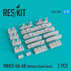 RESKIT RS72-0095 1/72 MBD3-U6-68 Multiple Bomb Racks (Su-17