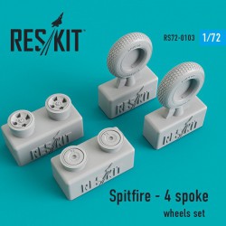 RESKIT RS72-0103 1/72 Spitfire - 4 spoke wheels set