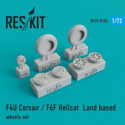 RESKIT RS72-0105 1/72 F4U Corsair / F6F Hellcat Land based wheels