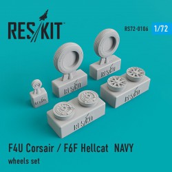 RESKIT RS72-0106 1/72 F4U Corsair / F6F Hellcat NAVY wheels set