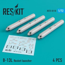 RESKIT RS72-0110 1/72 B-13L Rocket launcher (4 pcs) (Su-17/24/25)