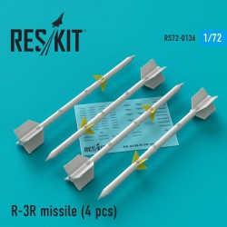 RESKIT RS72-0136 1/72 R-3R missile (4 pcs) (MiG-21