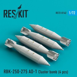 RESKIT RS72-0142 1/72 RBK-250-275 AO-1 Cluster bomb (4 pcs) (Su-7)