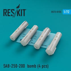 RESKIT RS72-0155 1/72 SAB-250-200 bomb (4 pcs) Su-7