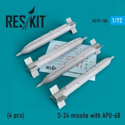 RESKIT RS72-0180 1/72 S-24 missile with APU-68 (4 pcs) MiG-21