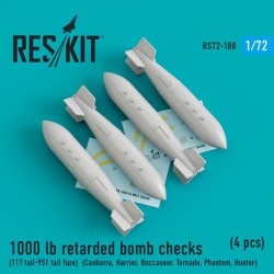 RESKIT RS72-0188 1/72 1000 lb retarded bomb checks (117 tail-951)