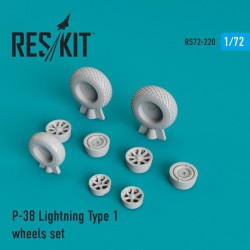 RESKIT RS72-0220 1/72 P-38 Lightning Type 1 wheels set