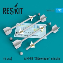 RESKIT RS72-0232 1/72 AIM-9B Sidewinder missile (4 pcs) A-4