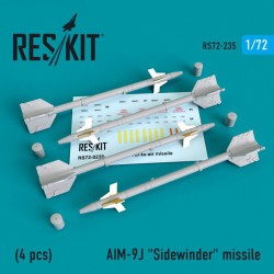 RESKIT RS72-0235 1/72 AIM-9J Sidewinder missile (4 pcs) F-4